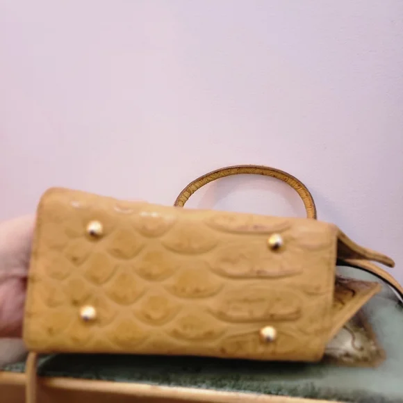 Sergio Cerruti Roma Vintage Avante Garde Mini Tan Leather Handbag - Picture 5 of 14